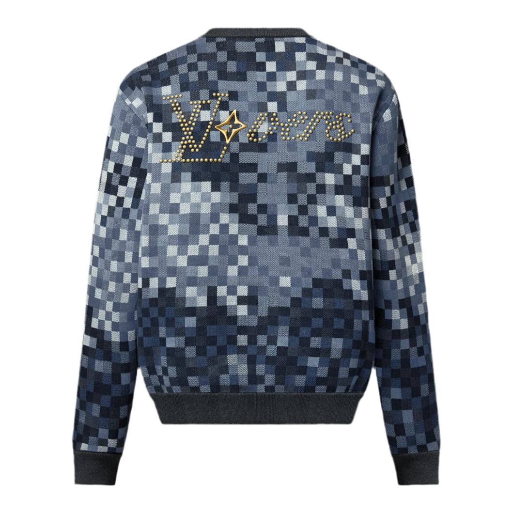 LV Vers Damoflage Jacquard Pullover ‘Sky blue’