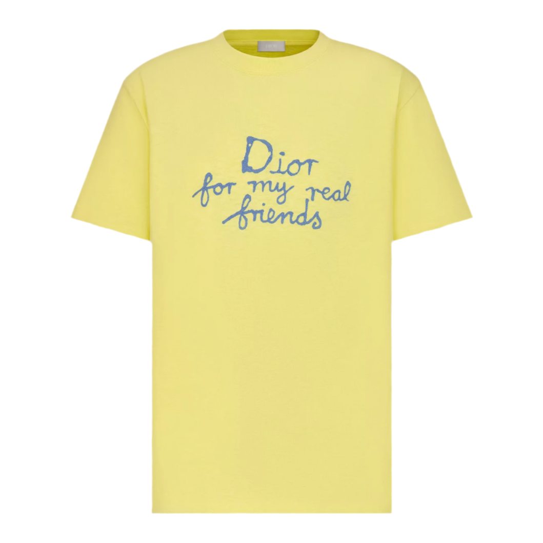 DIOR AND HYLTON “Dior For My Real Friends” T-Shirt Relaxed Fit Yellow