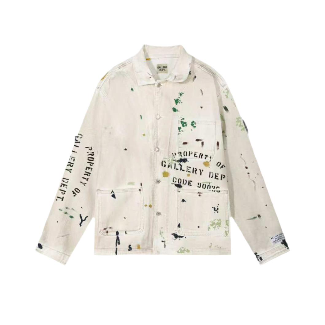 GALLERY DEPT. all-over paint-splatter jacket ‘Antique White'