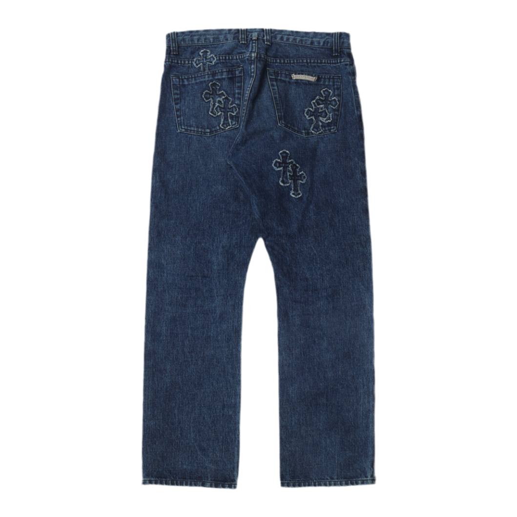 Chrome Hearts Denim Cross Patch On Denim Jeans