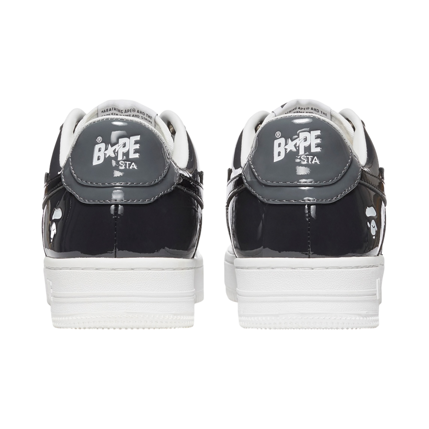 A Bathing Ape Bape Sta Patent Leather ‘Black/Grey’