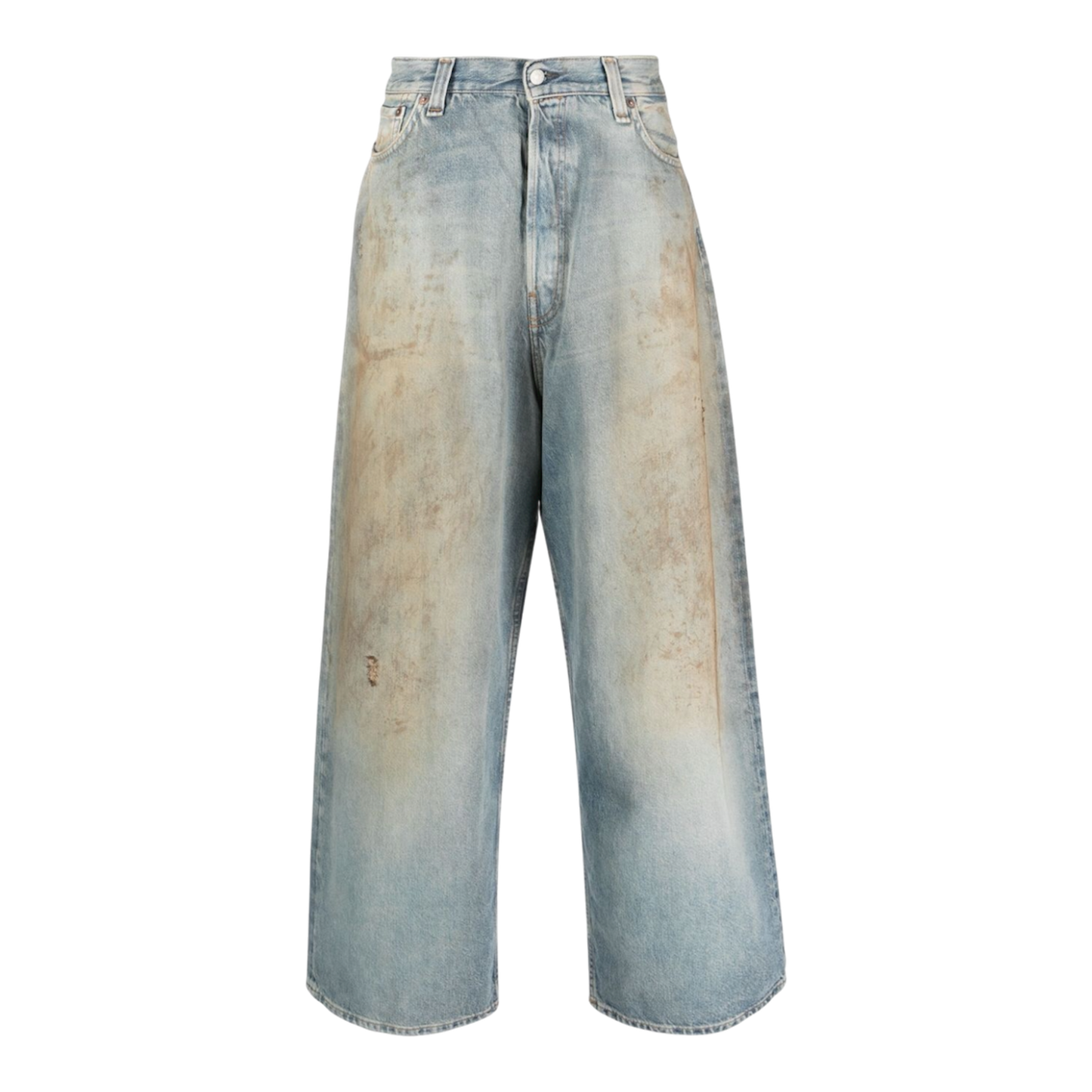 ACNE STUDIOS distressed organic mid-rise wide-leg jeans