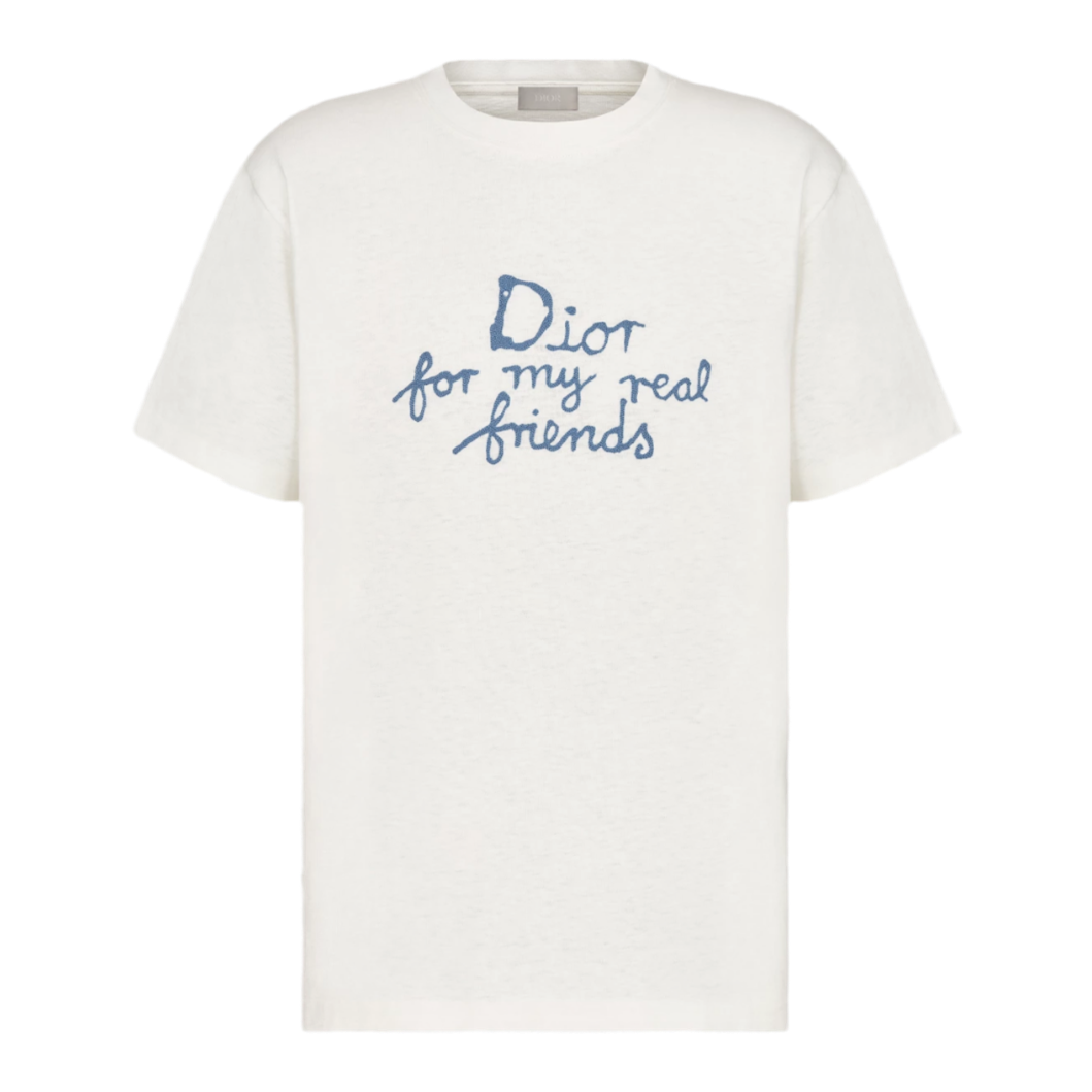 DIOR AND HYLTON “Dior For My Real Friends” T-Shirt Relaxed Fit White
