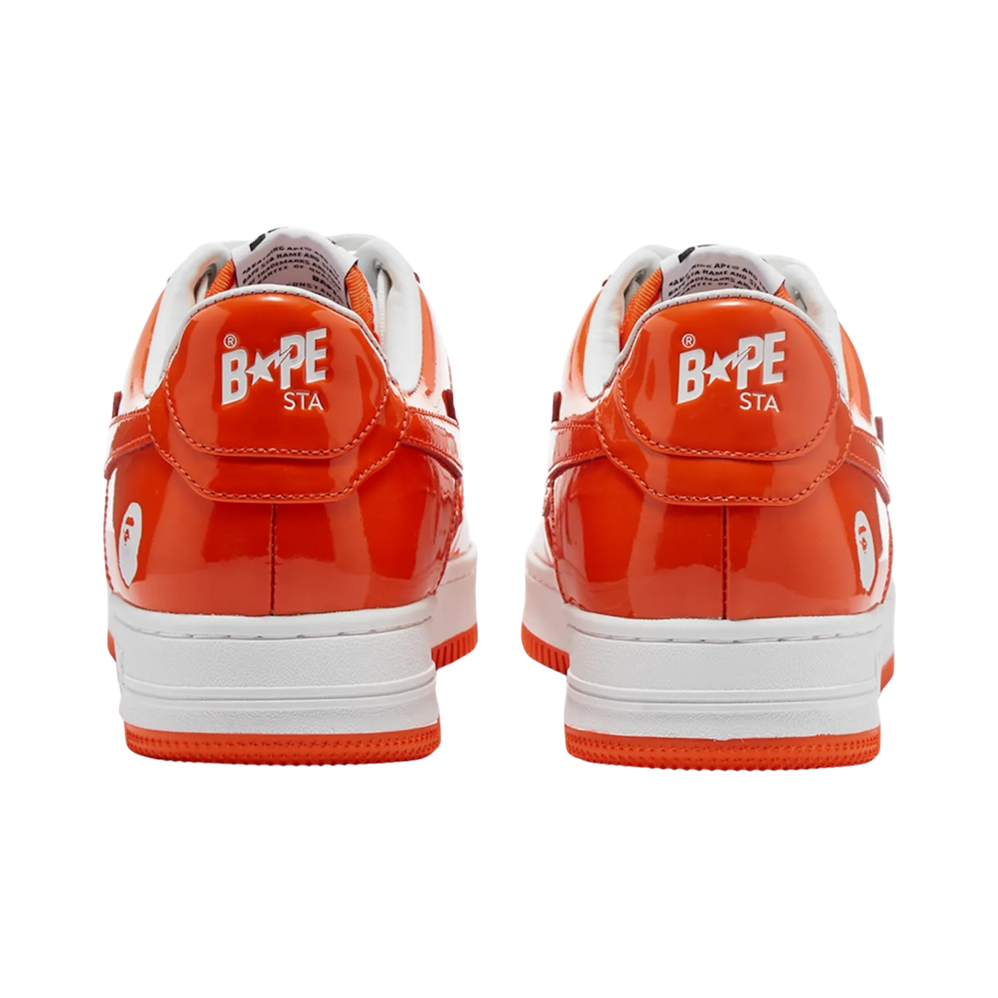 A Bathing Ape Bape Sta Patent Leather ‘Orange White’