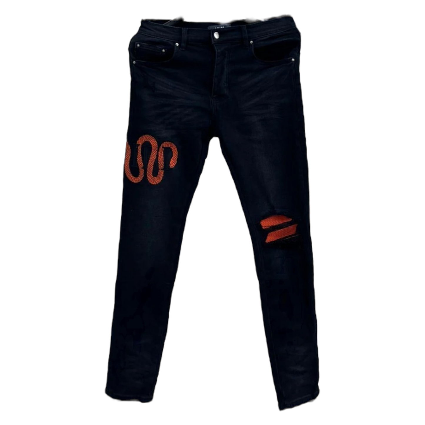 AMIRI Staggered Snake Logo Skinny Jeans ‘Black’