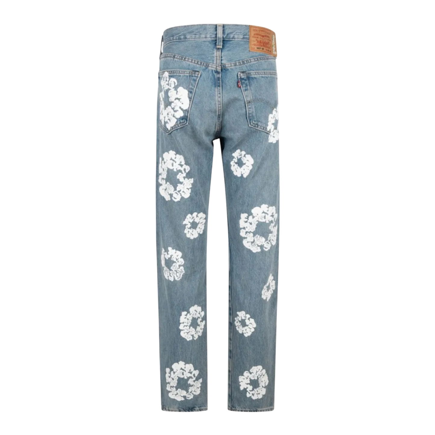 Denim Tears x Levi's Cotton Wreath-print straight-leg jeans
