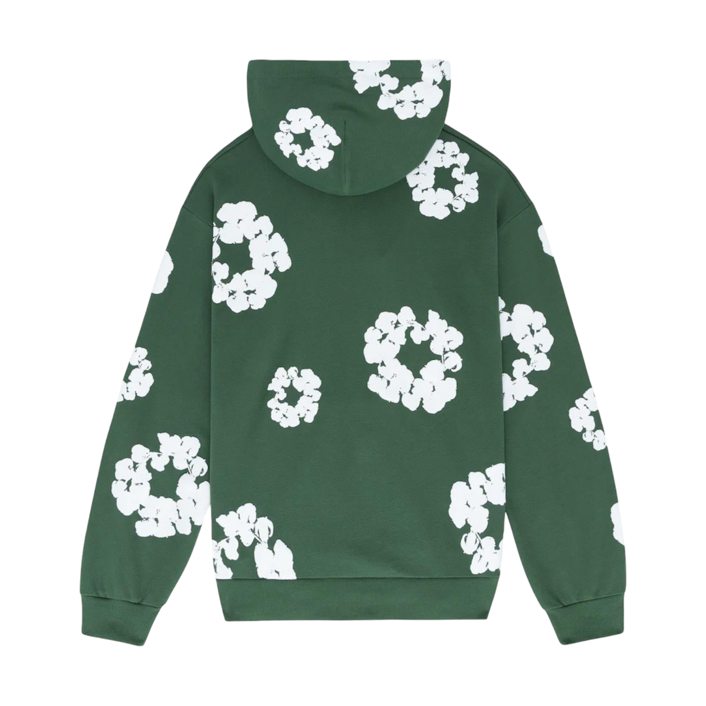 Denim Tears wreath-print cotton hoodie ‘Green/White’