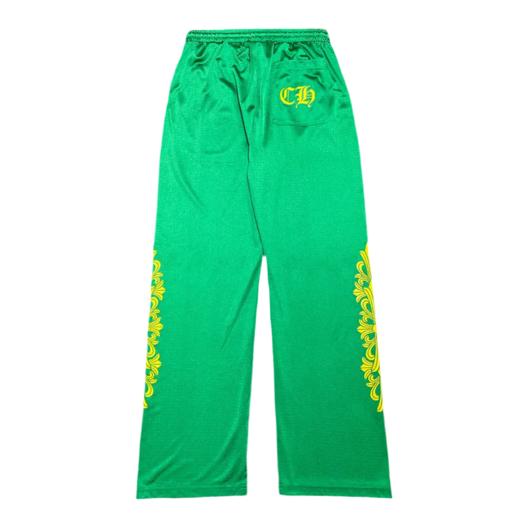 Chrome Hearts Floral Mesh Jersey Pants 'Green/Gold'