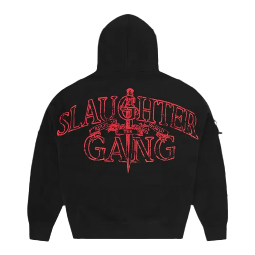 Corteiz × Slaughter Gang 21 Savage Zip Up Hoodie ‘Black’