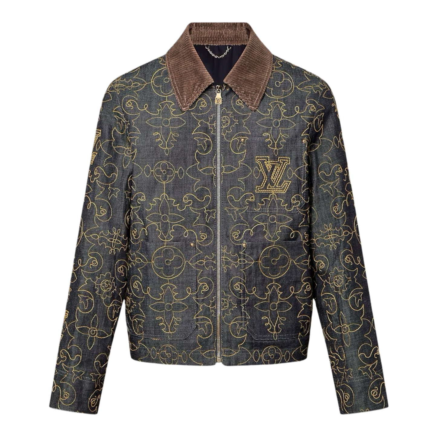 Louis Vuitton Embroidered Denim Workwear Jacket ‘Brown’