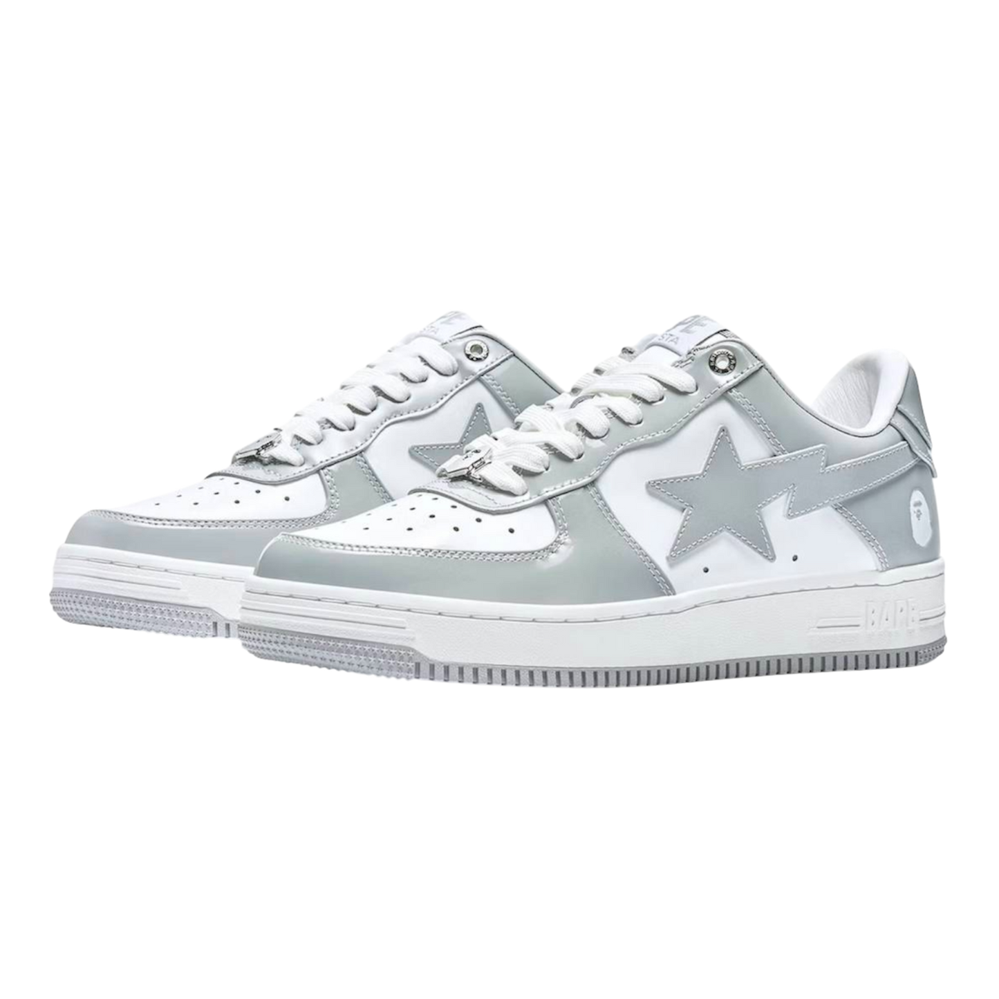 A Bathing Ape Bape Sta Patent Leather ‘Light Grey/White’