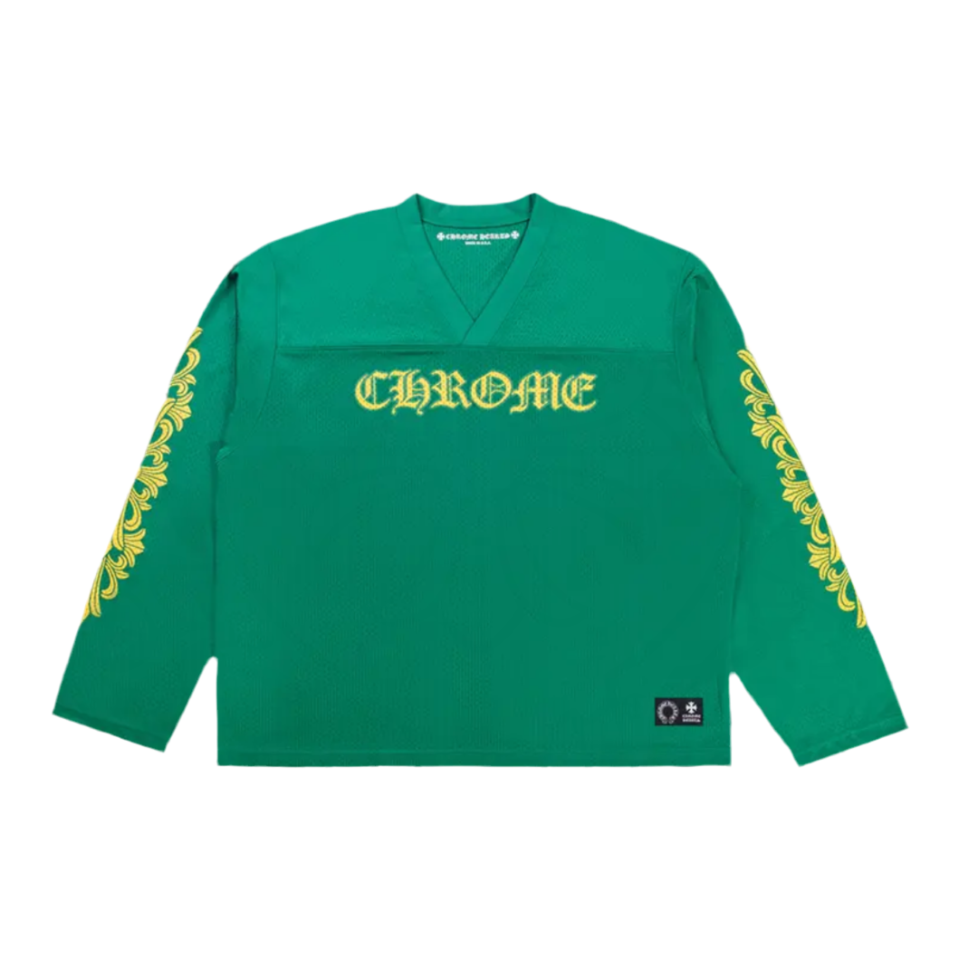 Chrome Hearts Floral Jersey Long-Sleeve Tee 'Green/Gold'