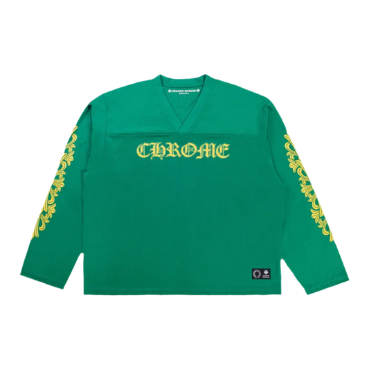 Chrome Hearts Floral Jersey Long-Sleeve Tee 'Green/Gold'