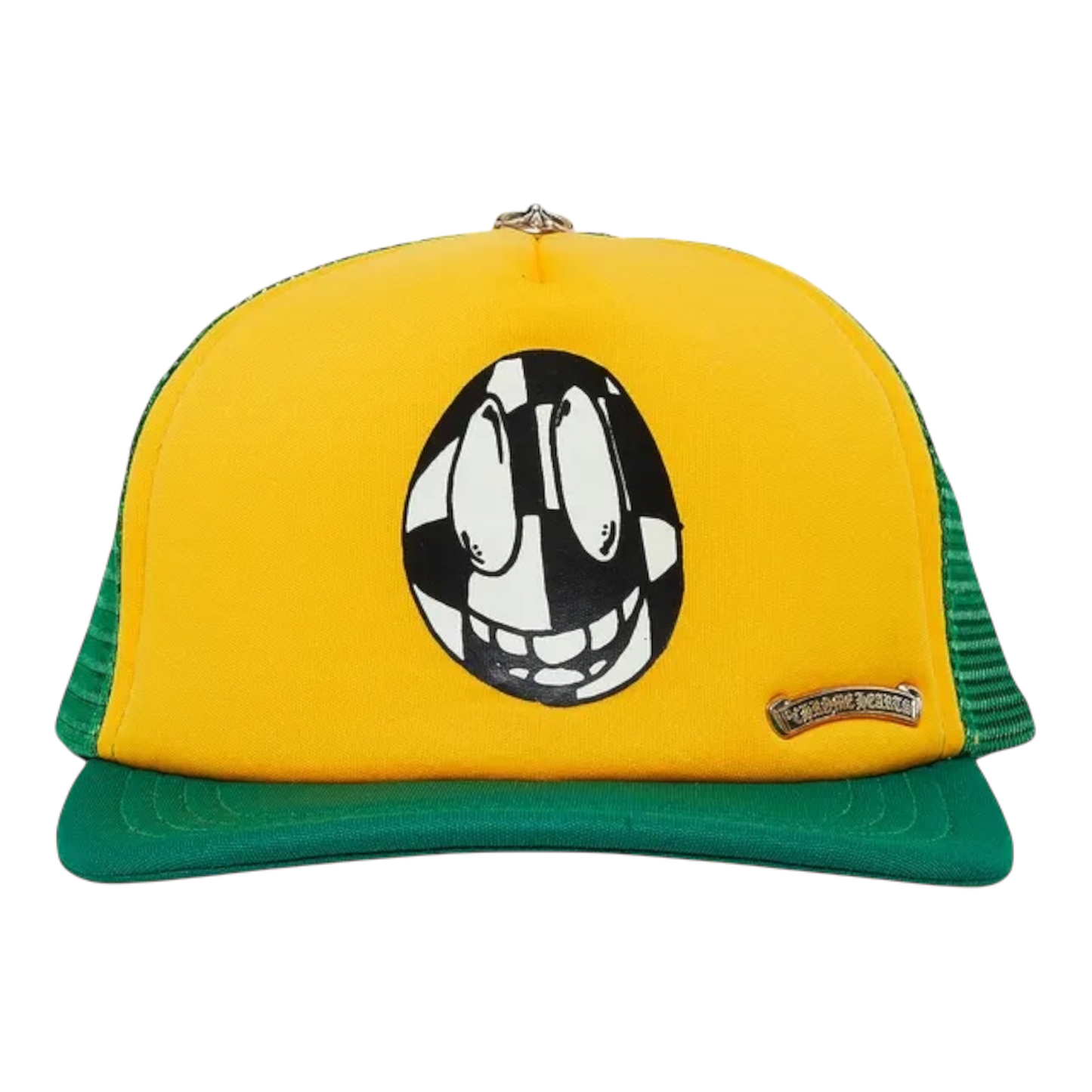 Chrome Hearts x Matty Boy Sex Records Smiley Trucker Hat 'Yellow Green’