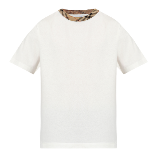 Burberry Check Trim Cotton T-shirt ‘White’