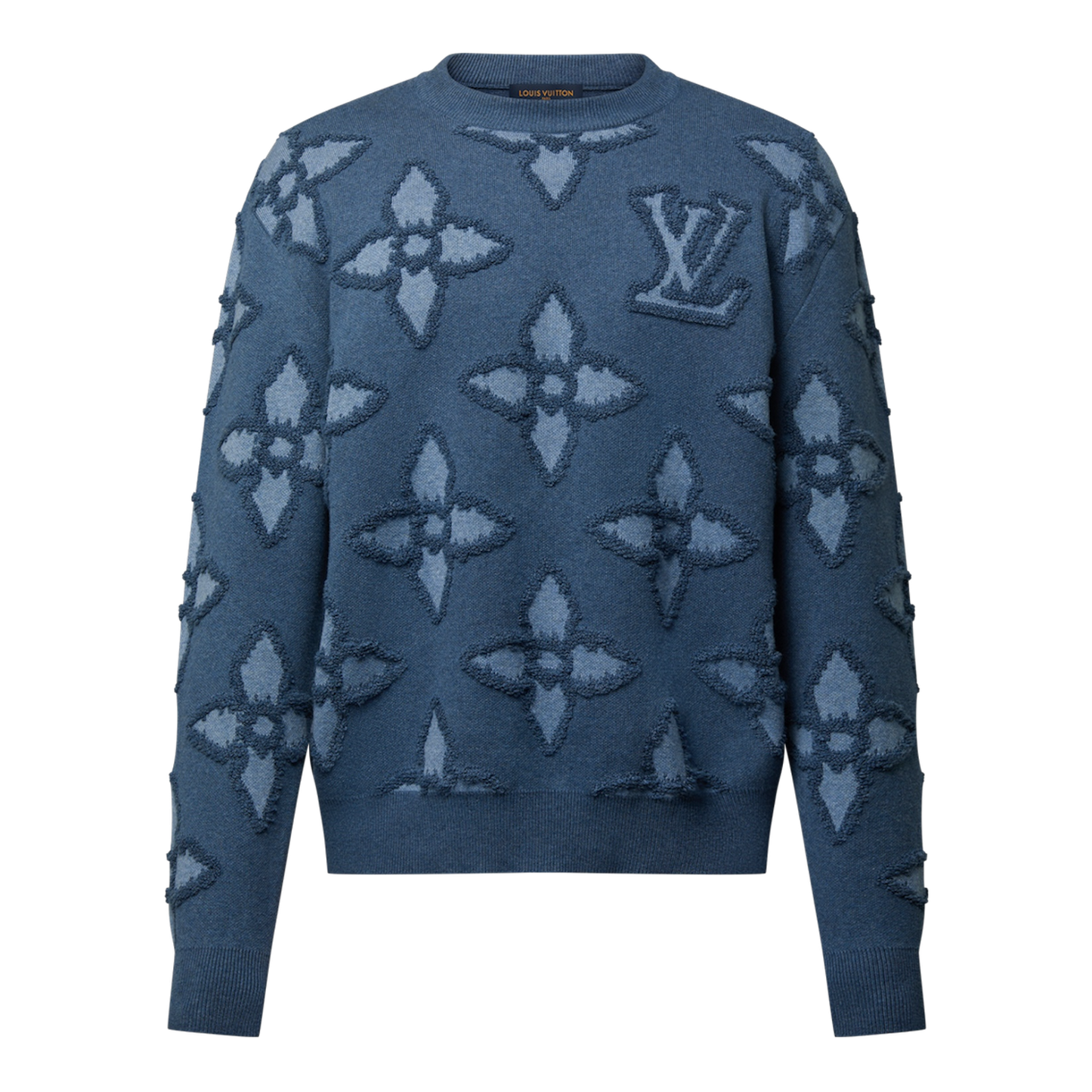 Louis Vuitton Textured Cotton Crewneck ‘Blue’