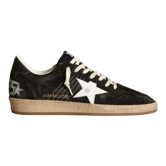 GOLDEN GOOSE Ball Star Distressed Suede and Leather ‘Black’
