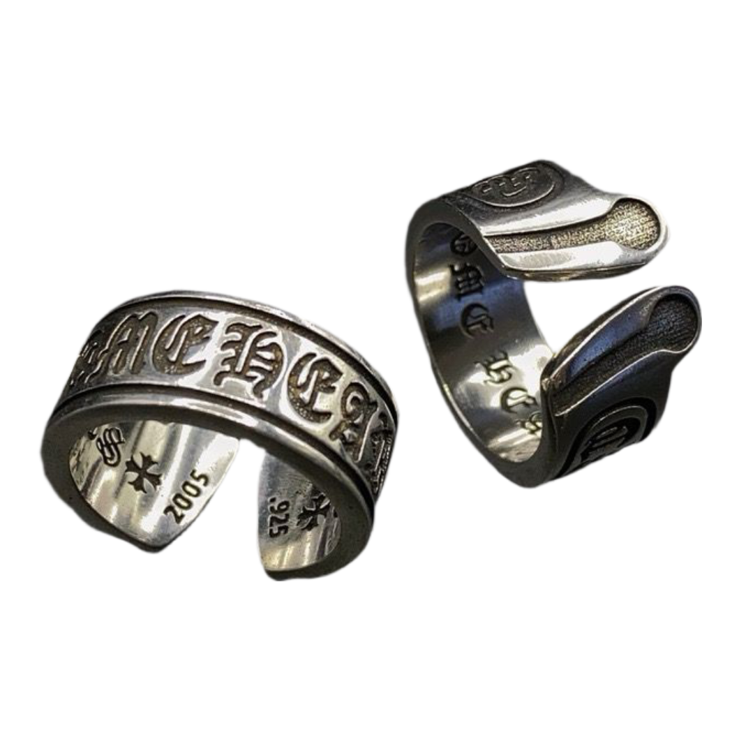 Chrome Hearts Horseshoe Scroll Label Ring ‘Silver’