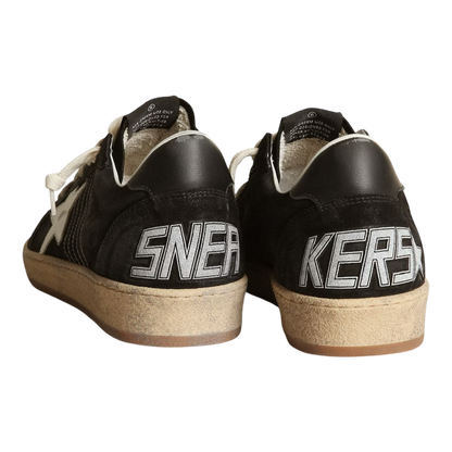 GOLDEN GOOSE Ball Star Distressed Suede and Leather ‘Black’