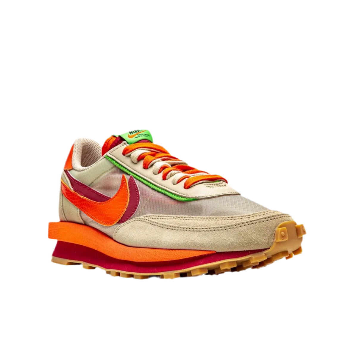 Nike x sacai x CLOT LDWaffle "Net Orange Blaze"