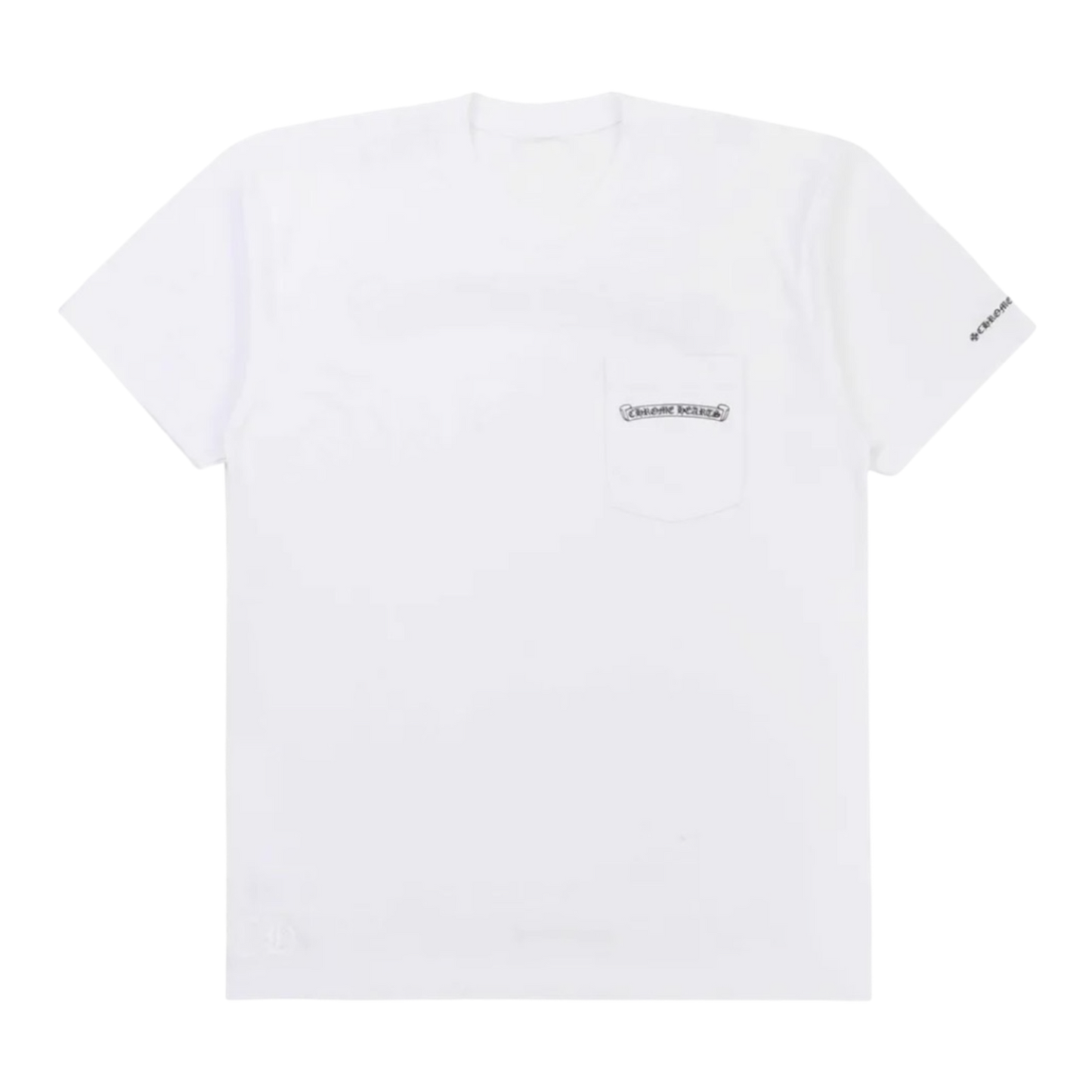 Chrome Hearts scroll-logo pocket T-shirt ‘White’