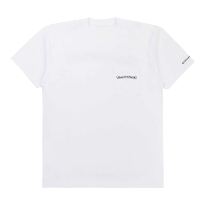 Chrome Hearts scroll-logo pocket T-shirt ‘White’