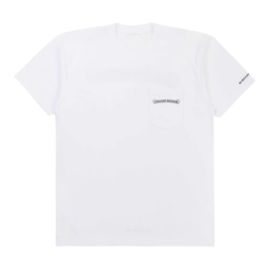 Chrome Hearts scroll-logo pocket T-shirt ‘White’