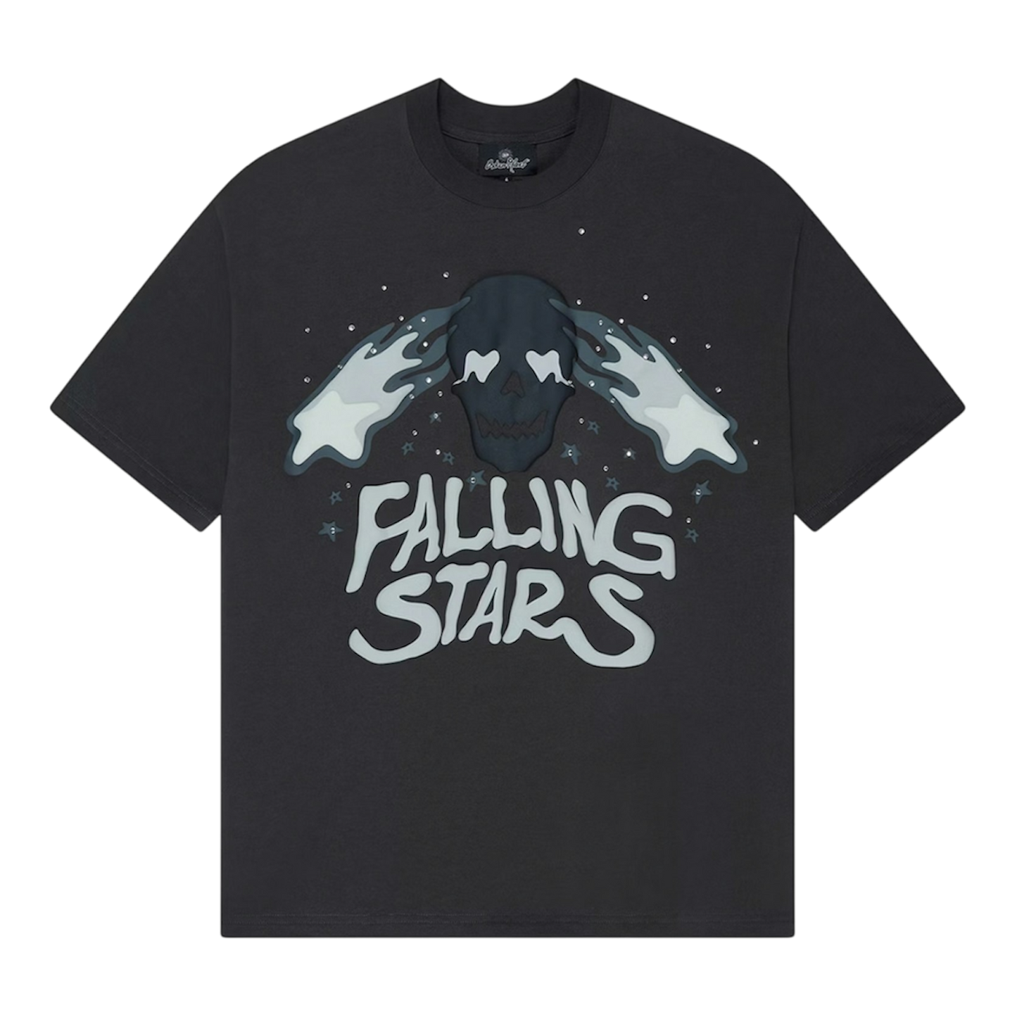 Broken Planet Falling Stars T Shirt ‘Soot Black’