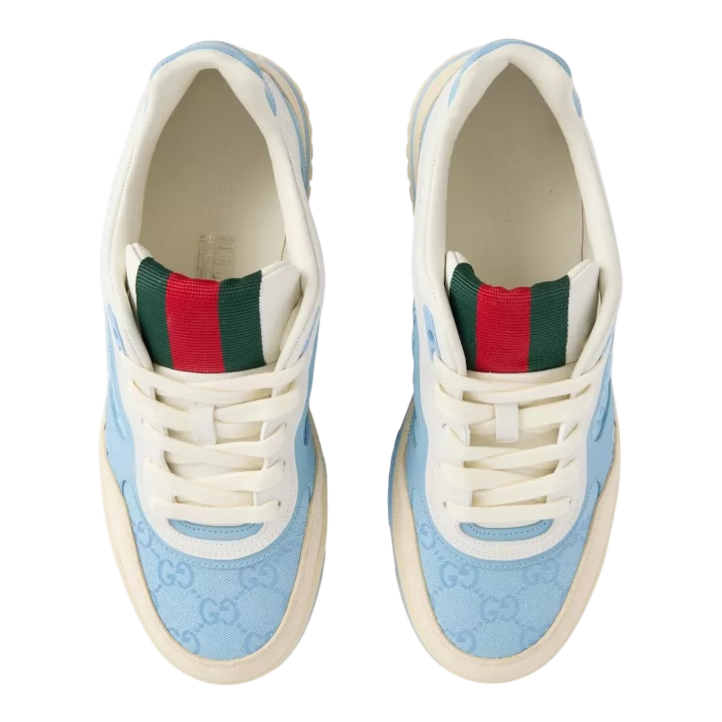GUCCI Re-Web GG Canvas and Leather Low-Top Trainers ‘Sky blue’