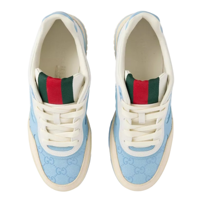 GUCCI Re-Web GG Canvas and Leather Low-Top Trainers ‘Sky blue’