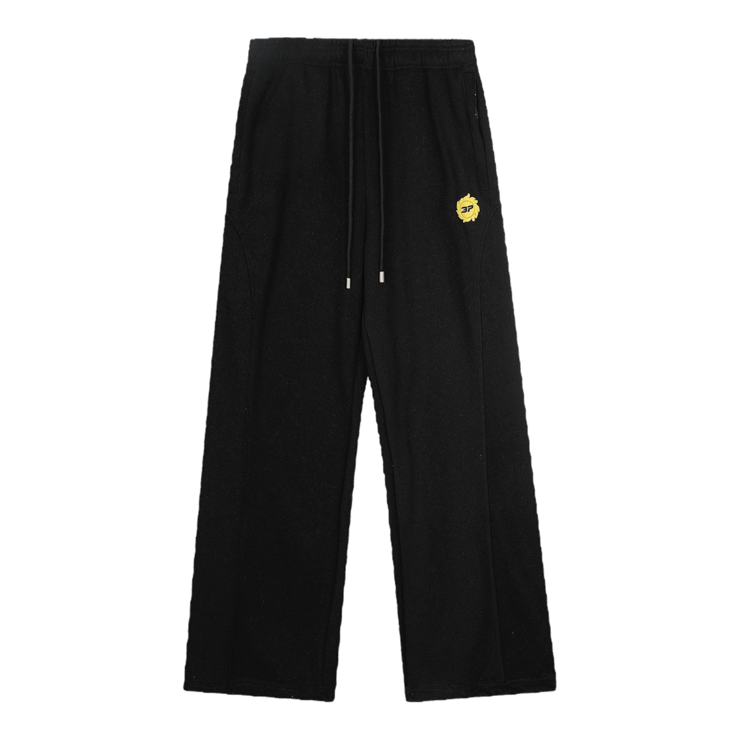 Broken Planet Wide Leg Sweatpants ‘Midnight Black / Yellow’