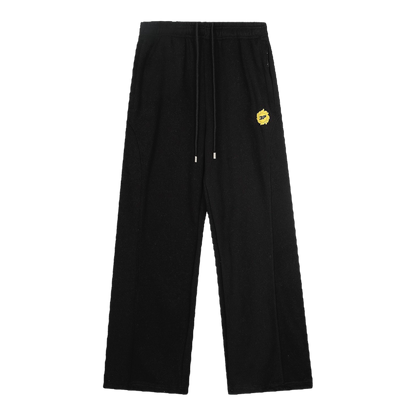 Broken Planet Wide Leg Sweatpants ‘Midnight Black / Yellow’