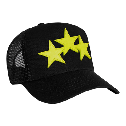 Amiri 3 Star Trucker Hat 'Black/Gold'