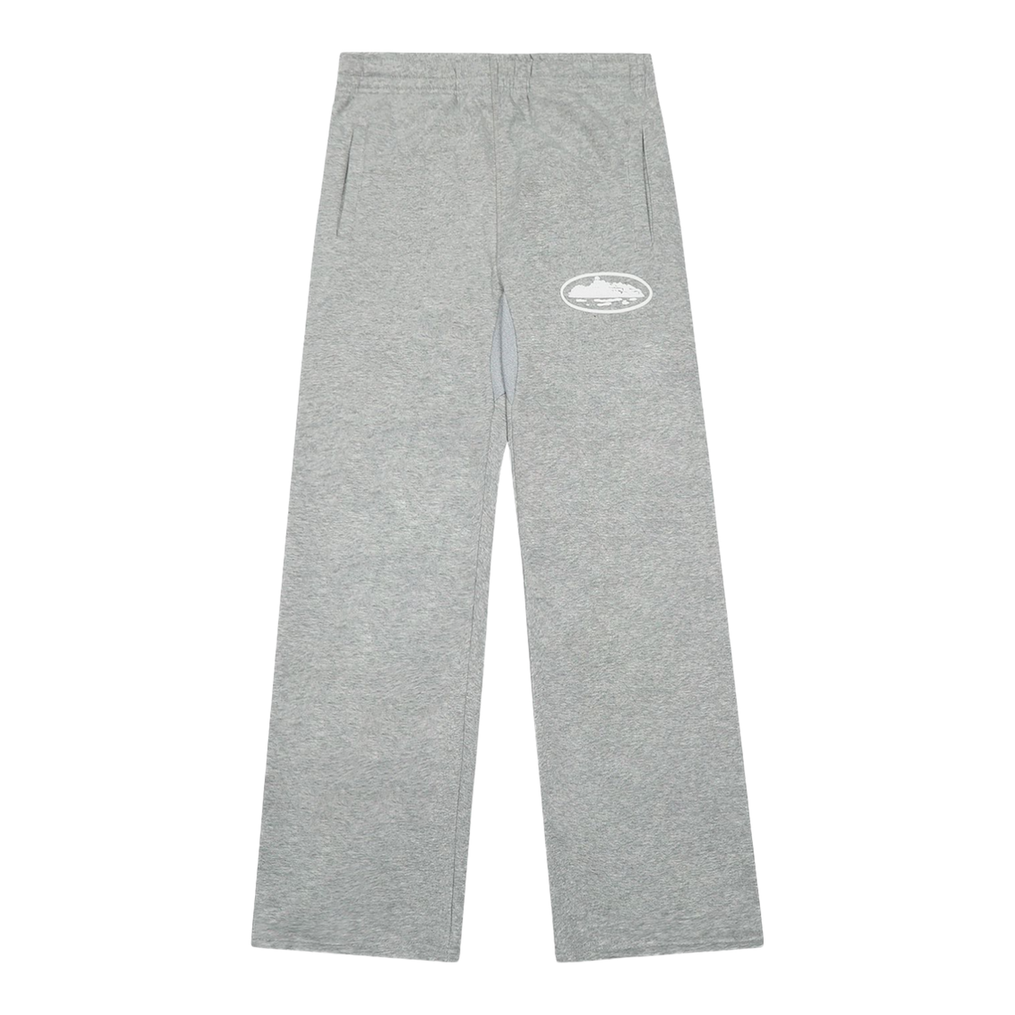 Corteiz Island Puff Print Open Hem Pant 'Heather Grey'