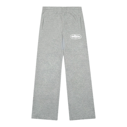 Corteiz Island Puff Print Open Hem Pant 'Heather Grey'