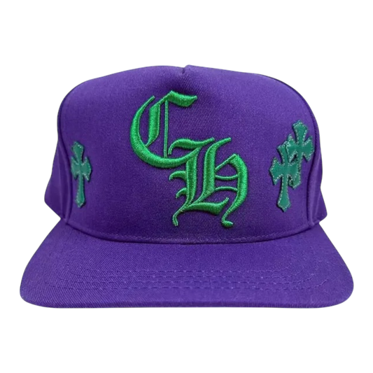 Chrome Hearts Cross Patch Baseball Hat 'Purple'