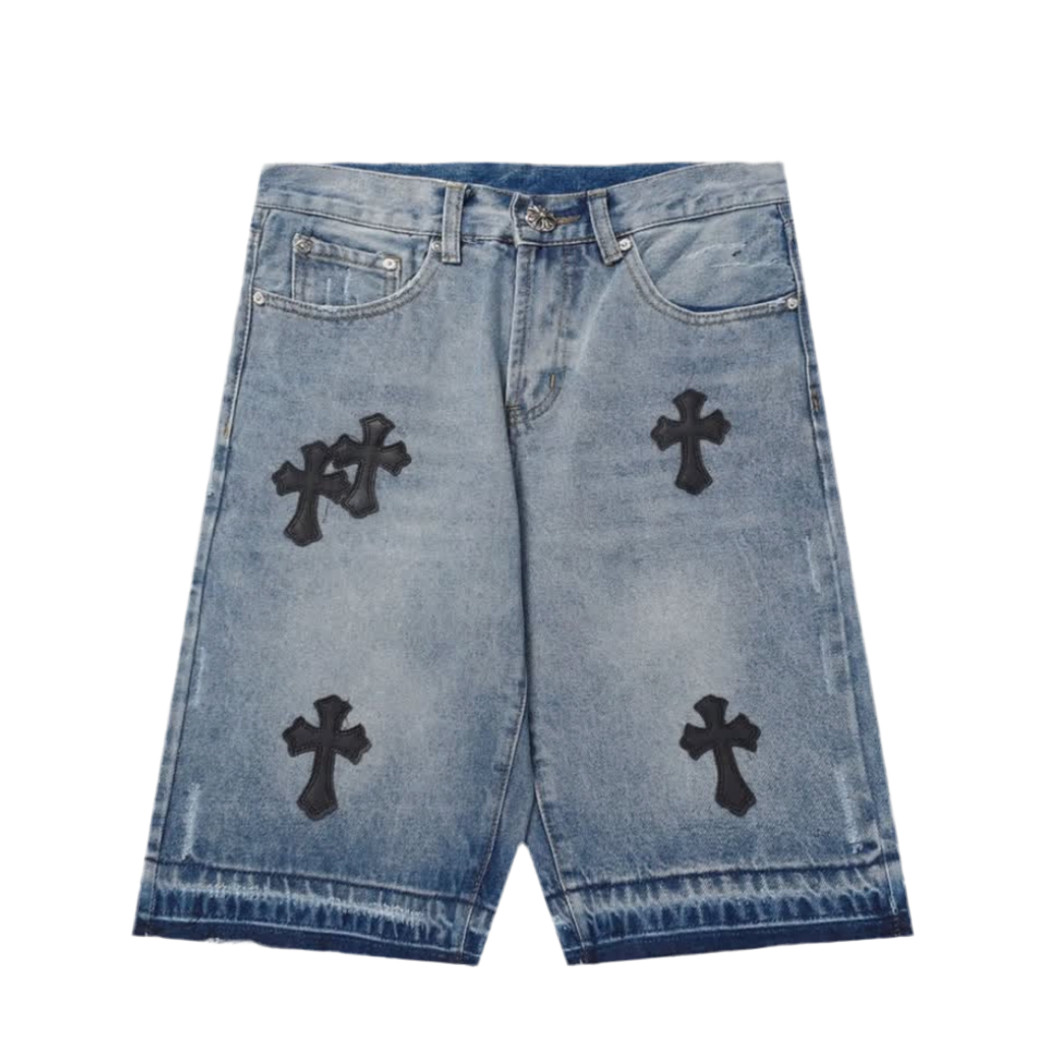 Chrome hearts CH Jean Shorts Denim 'Light Wash'