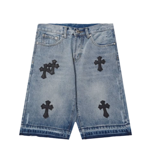 Chrome hearts CH Jean Shorts Denim 'Light Wash'