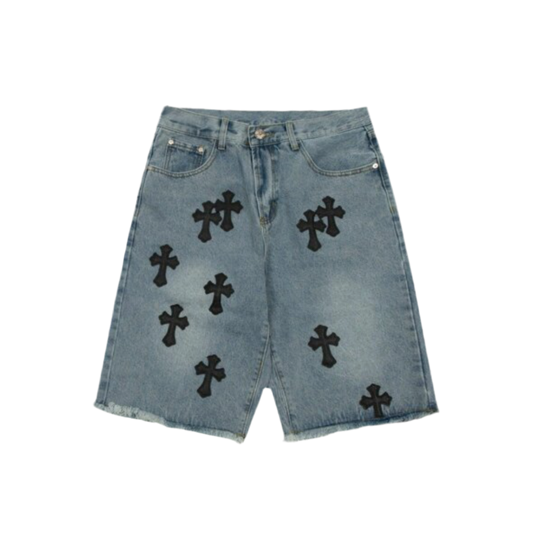 Chrome hearts CH Jean Shorts Denim 'Grey'