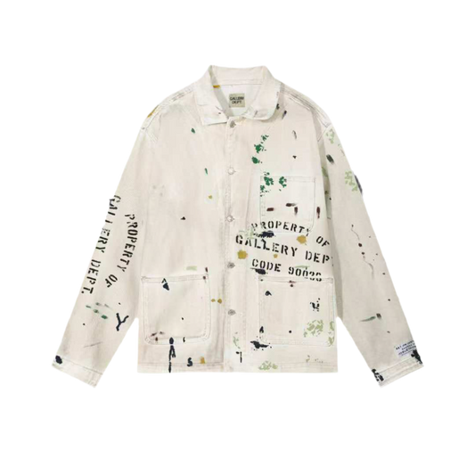 GALLERY DEPT. all-over paint-splatter jacket ‘Antique White'
