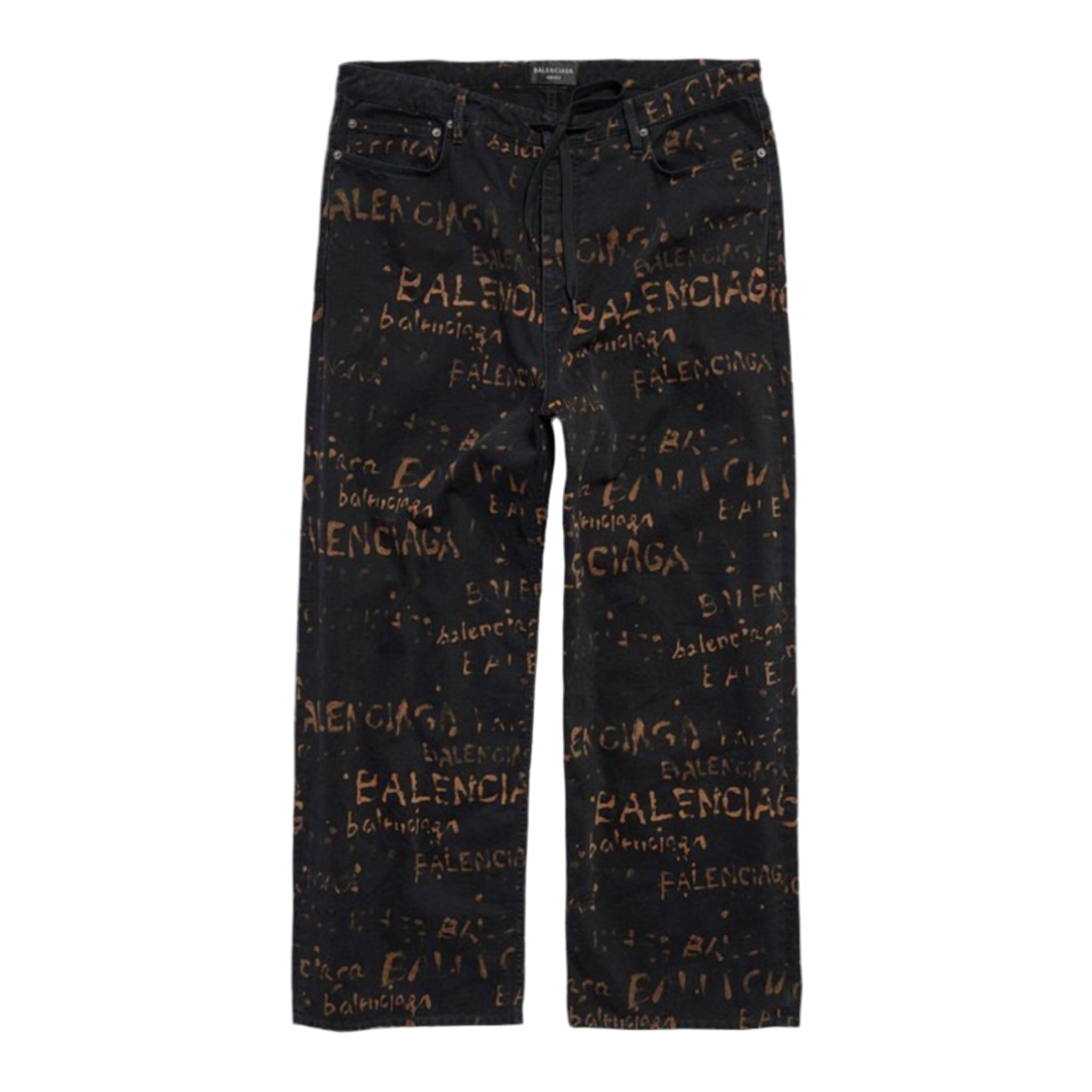 Balenciaga Baggy Jeans Balenciaga logo all over ‘black’