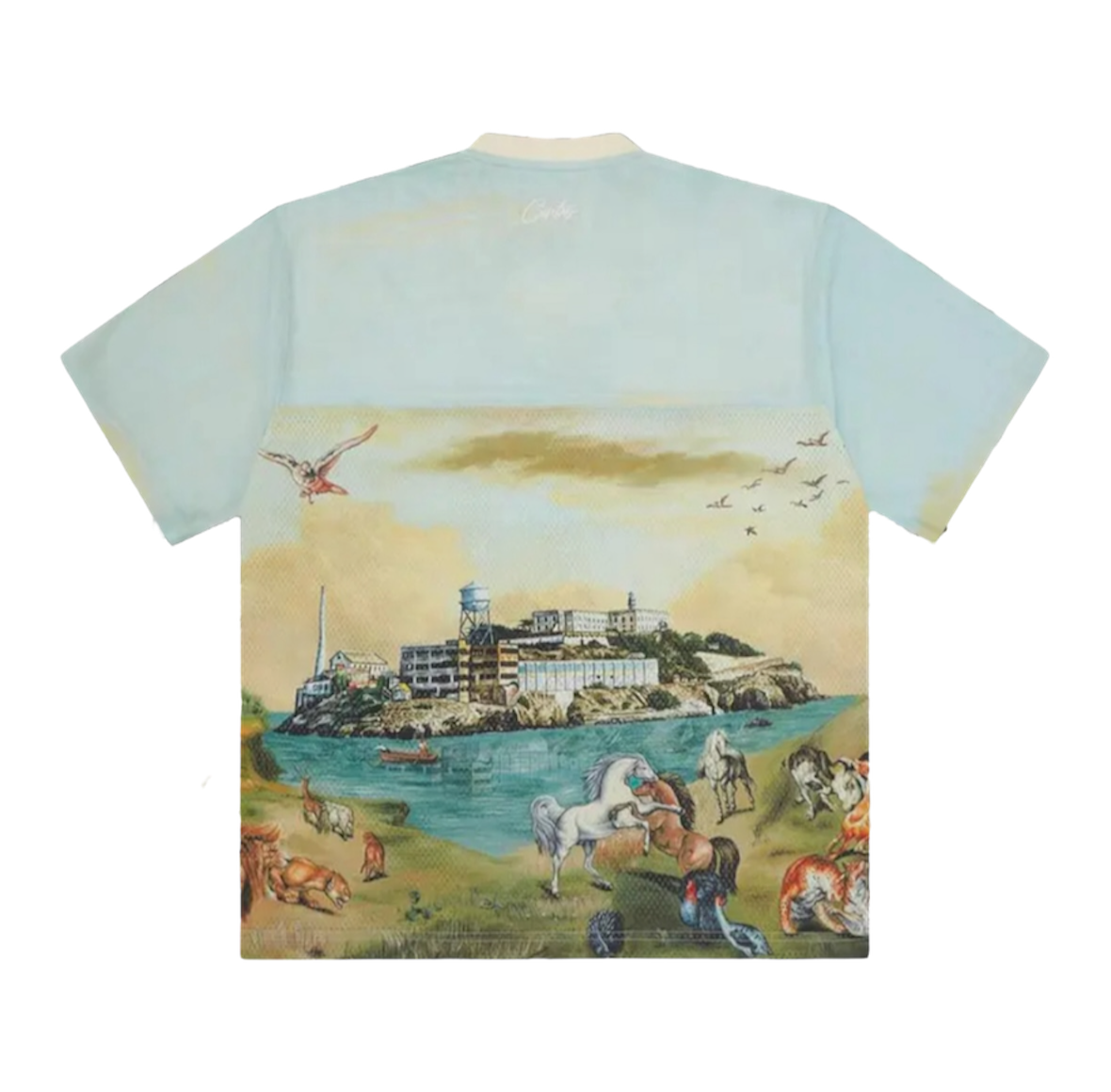 Corteiz Narnia Football Jersey 'Blue/Cream'