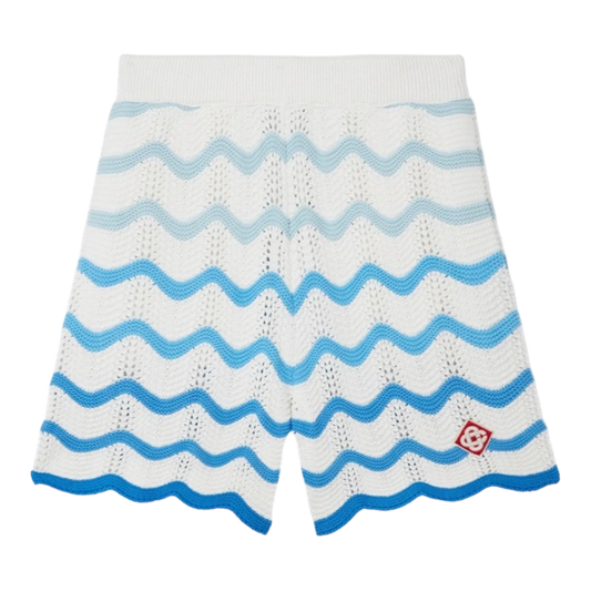 Casablanca Wavy Gradient Crochet Shorts ‘Sky blue’
