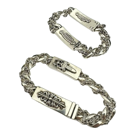 Chrome Hearts Double Floral Dagger ID Bracelet ‘Silver’