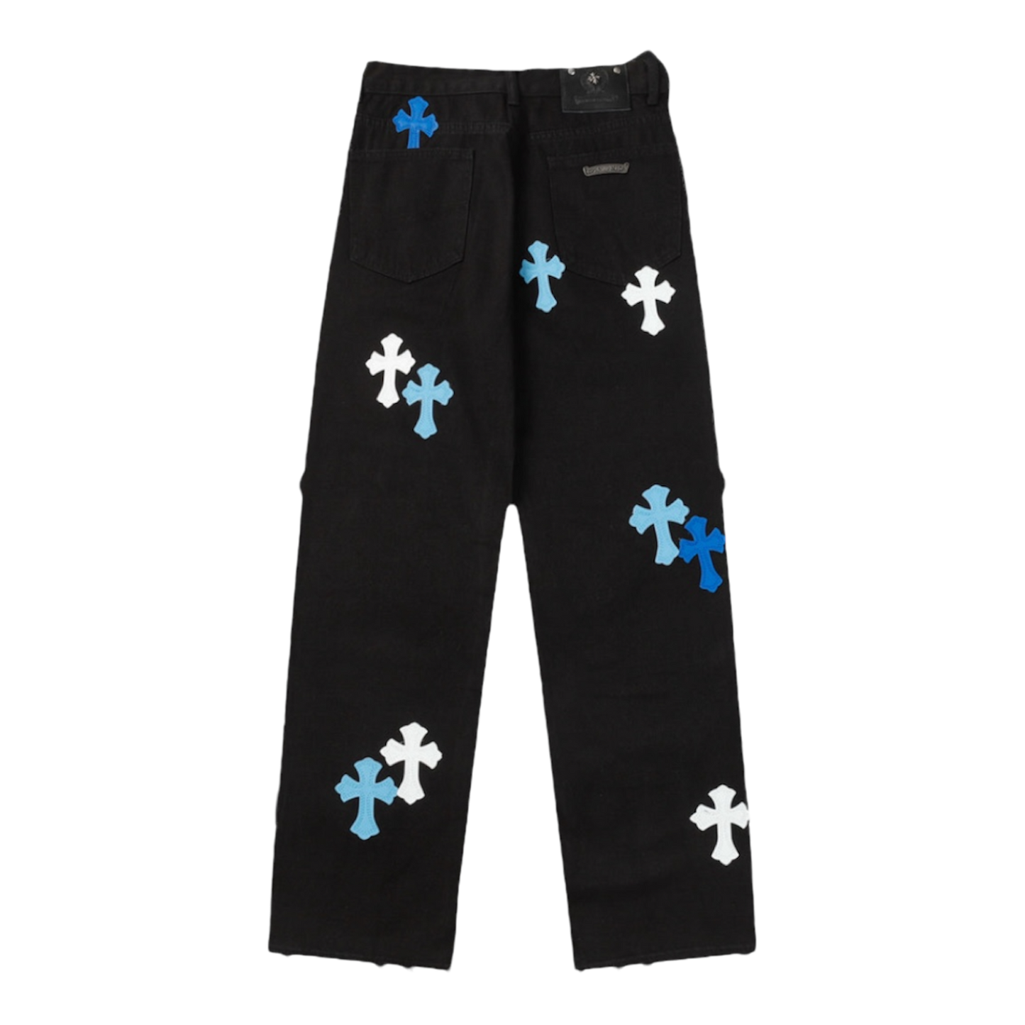 Chrome Hearts Cross Patch Carpenter straight leg Pants "Black/White/Blue"
