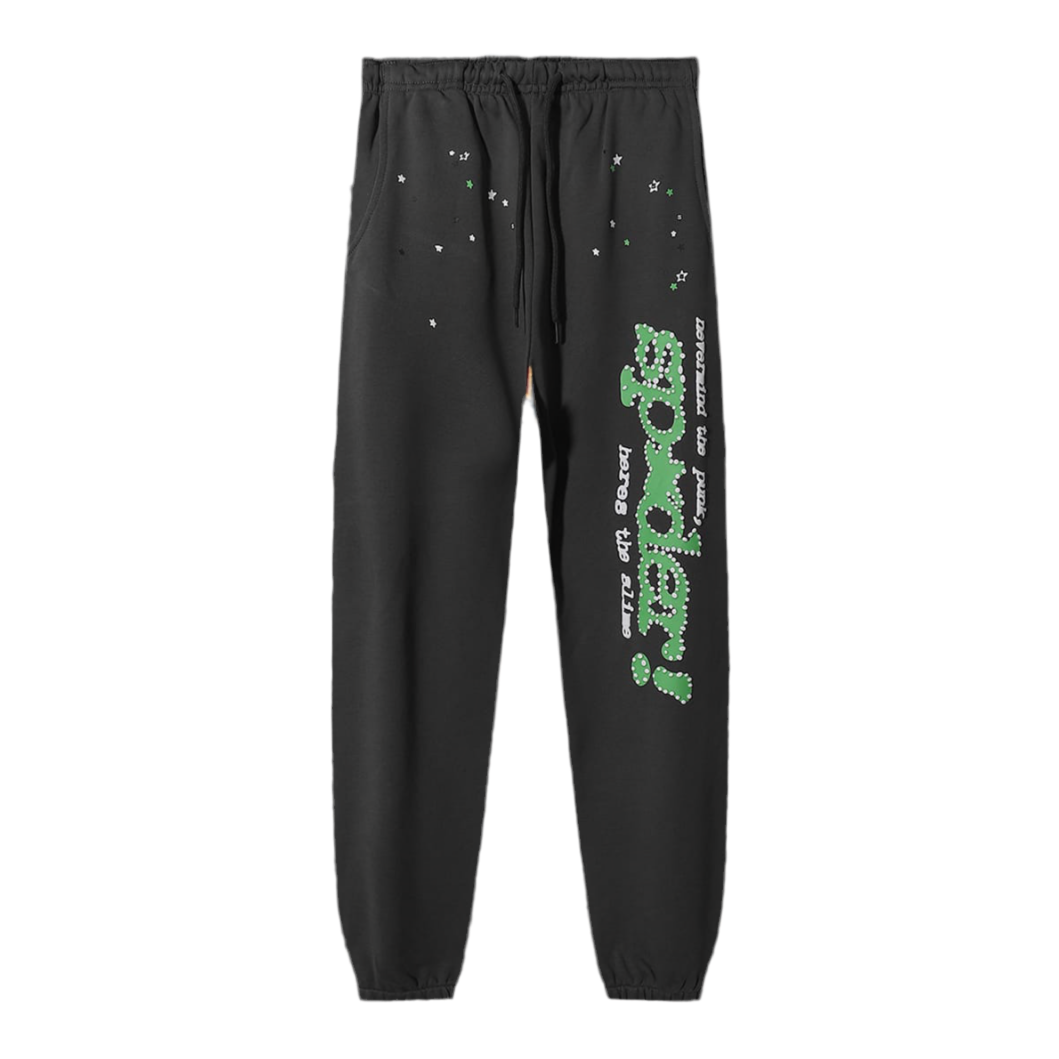 SP5DER Star Web track pants ‘Grey Green’