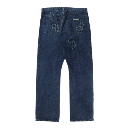 Chrome Hearts Denim Cross Patch On Denim Jeans