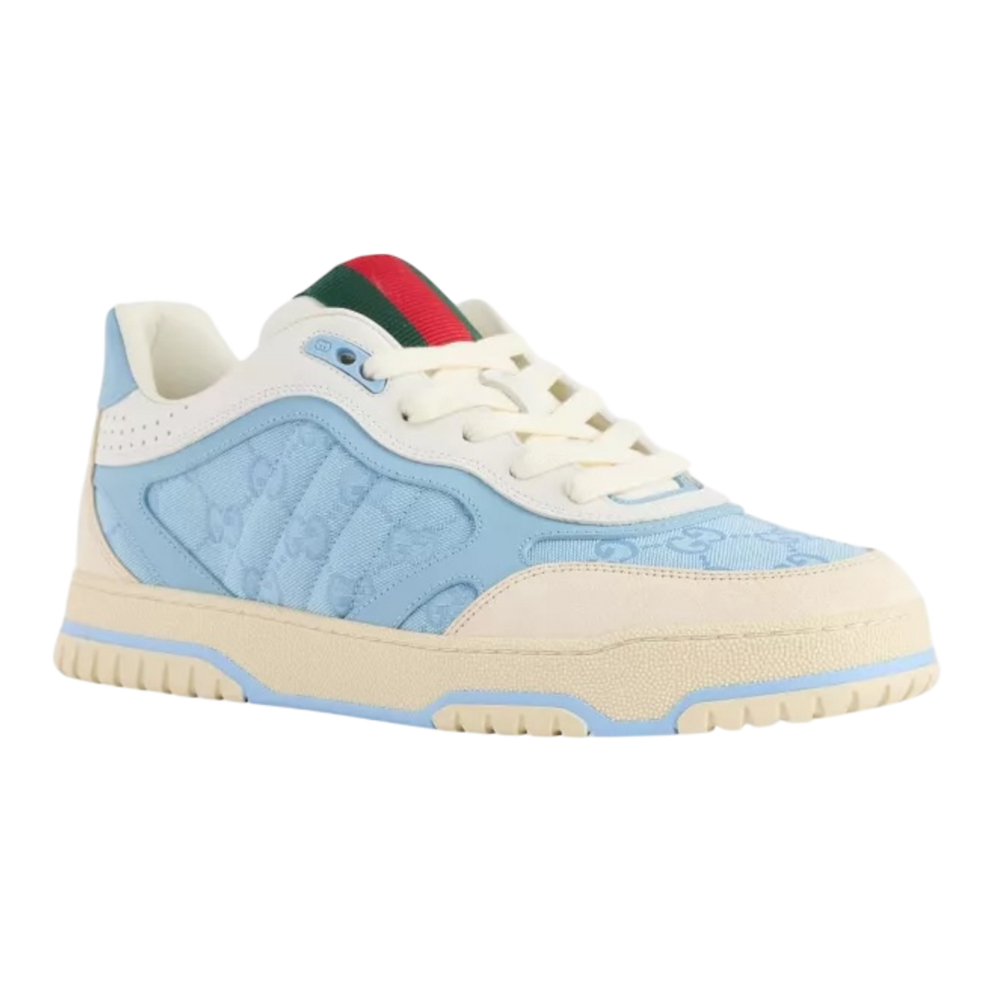 GUCCI Re-Web GG Canvas and Leather Low-Top Trainers ‘Sky blue’
