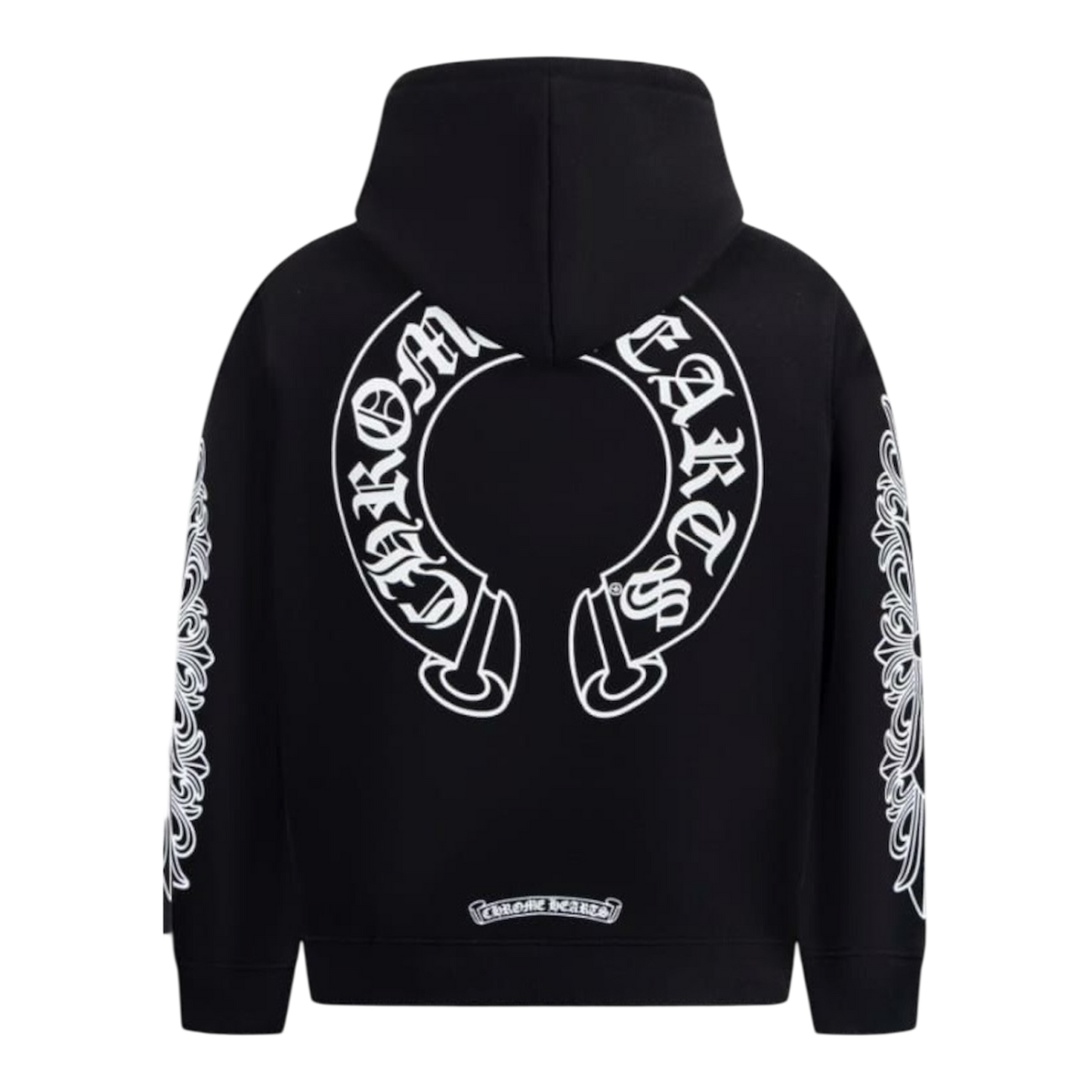 Chrome Hearts Horseshoe Floral
Cross Sleeve Zip Up Hoodie ‘Black/White’