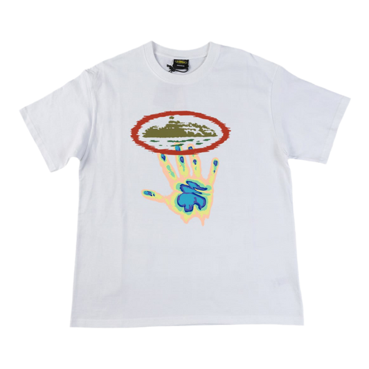 Corteiz Alcatraz One Hand print Tee ‘White|Yellow|Red’